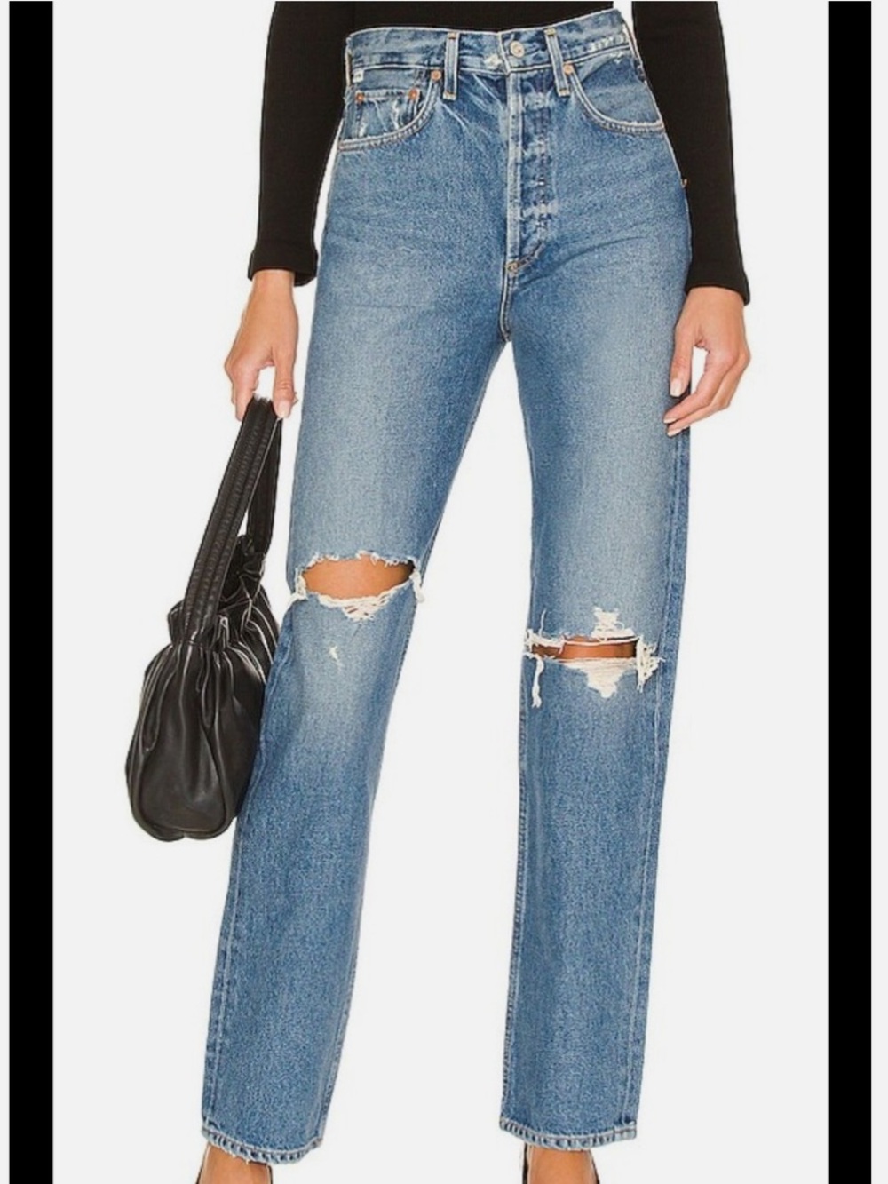 Citizens of Humanity Eva Relaxed Baggy Straight Distressed Jeans 24 100% Cotton